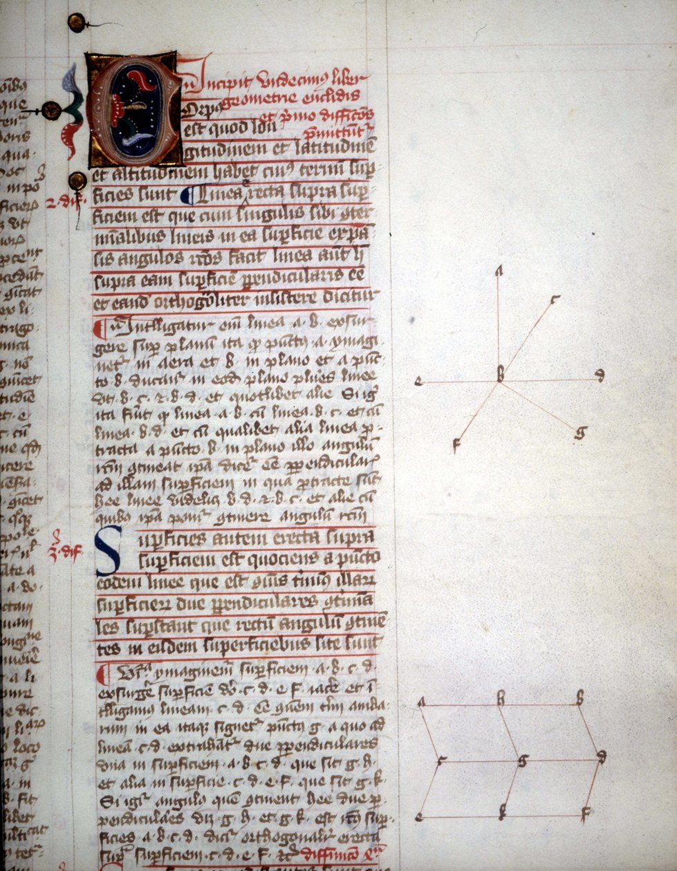 Strona rękopisu „Elementy geometrii” Euklidesa, matematyka z III wieku p.n.e. ¿ autorstwa Unknown artist