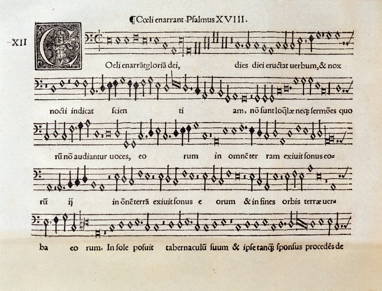 Strona partytury muzycznej Psalmu XVIII autorstwa Willaerta (1538) autorstwa Unknown artist