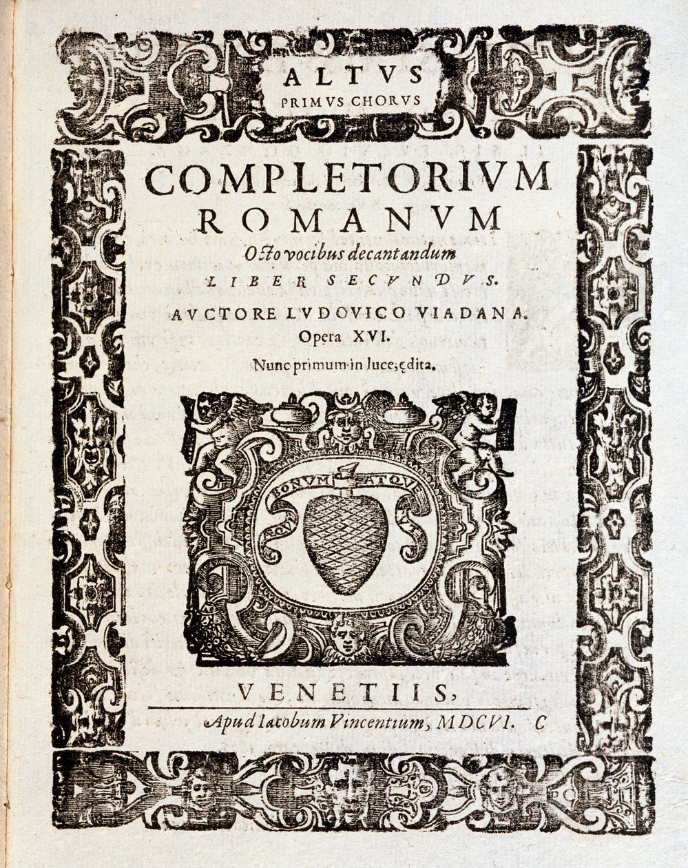 Strona partytury muzycznej Psalmów (op. 16) Ludovico Viadana autorstwa Unknown artist