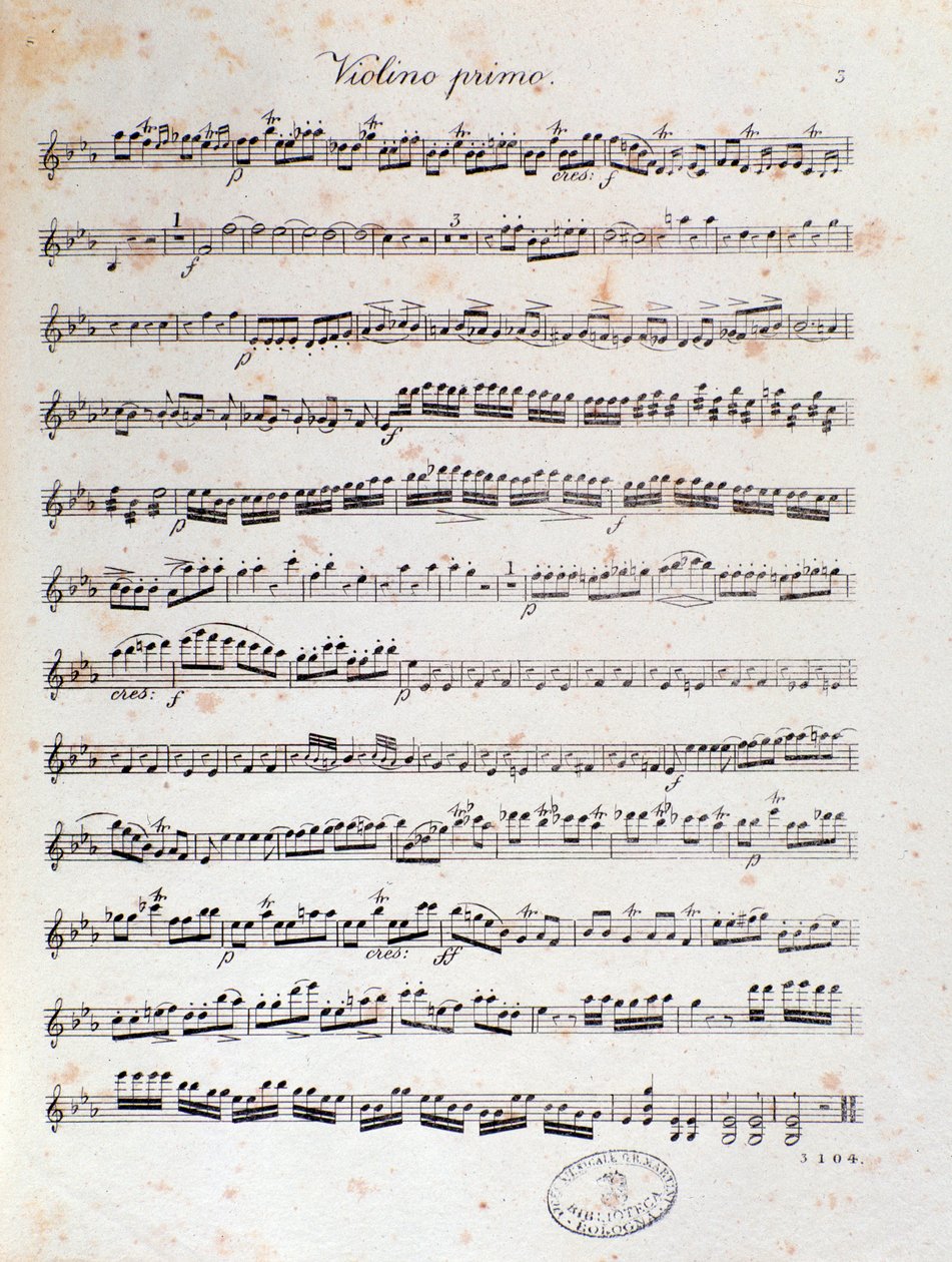 Strona partytury muzycznej uwertury „Alruna” Louisa Spohr autorstwa Unknown artist