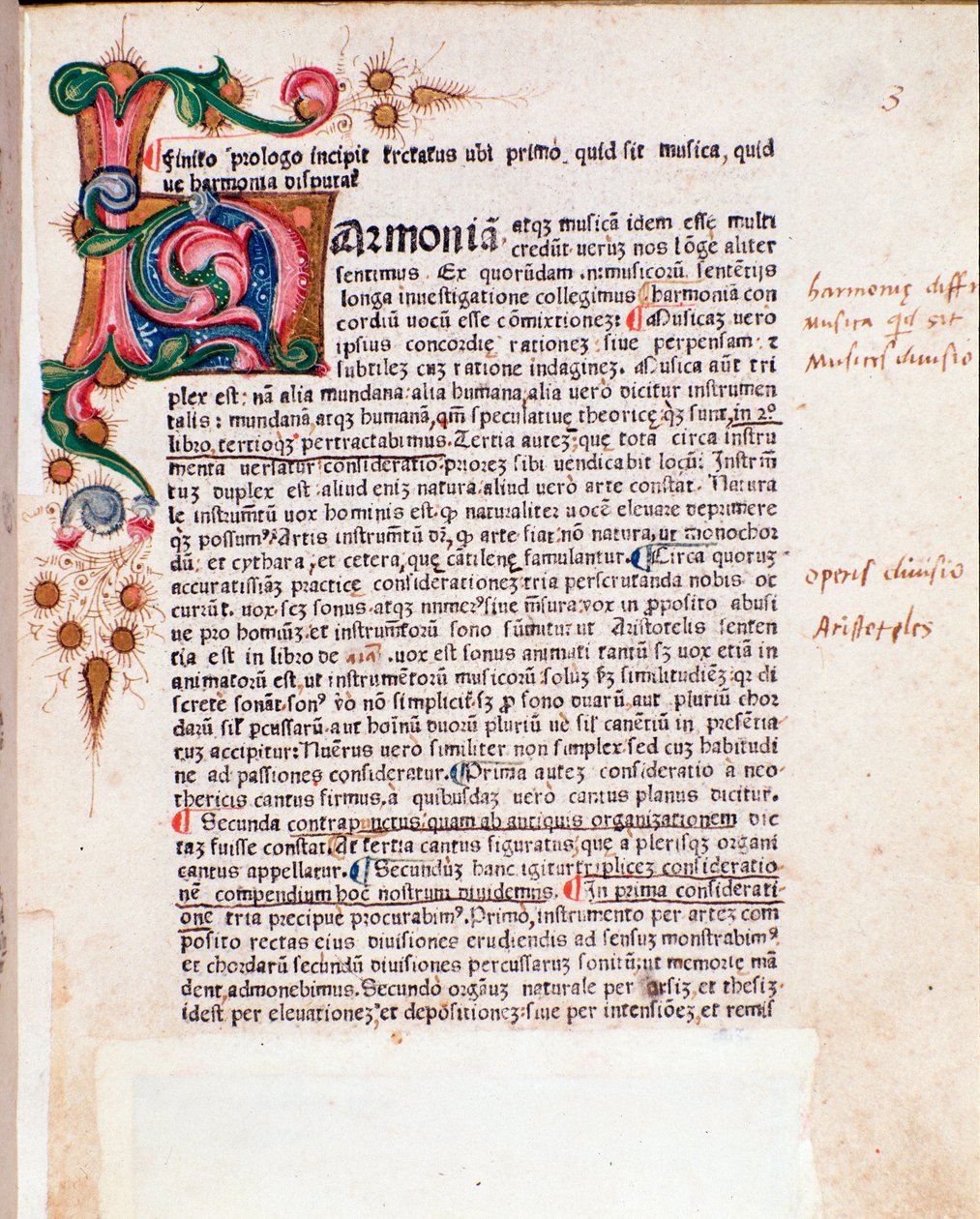 Strona zaczerpnięta z De musica tractatus Bartłomieja Ramosa de Pareia (1482) autorstwa Unknown artist