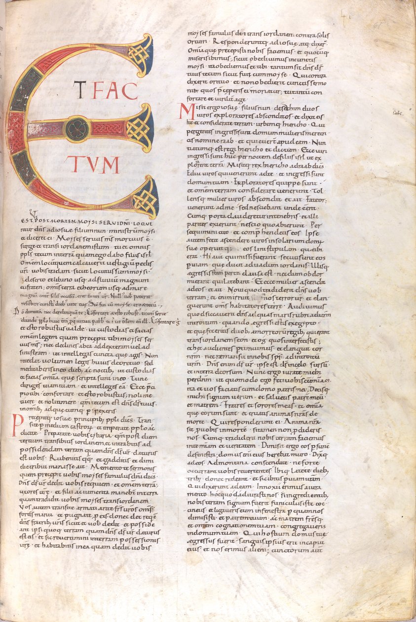 Strona z wielkimi literami "Et Factotum", XI wiek (miniatura, rękopis błoniasty) autorstwa Unknown artist