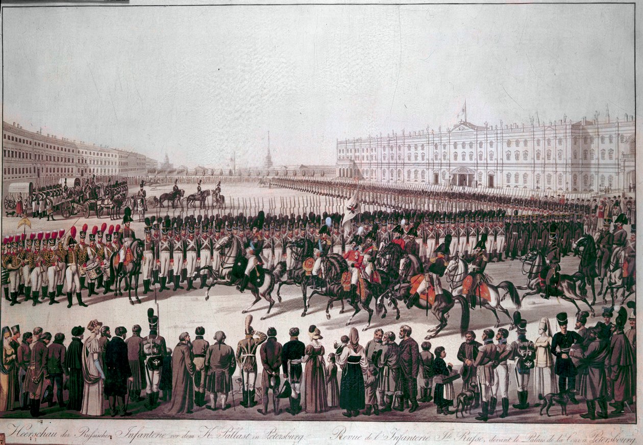Parada Piechoty Rosyjskiej. Druki z początku XIX wieku. autorstwa Unknown artist