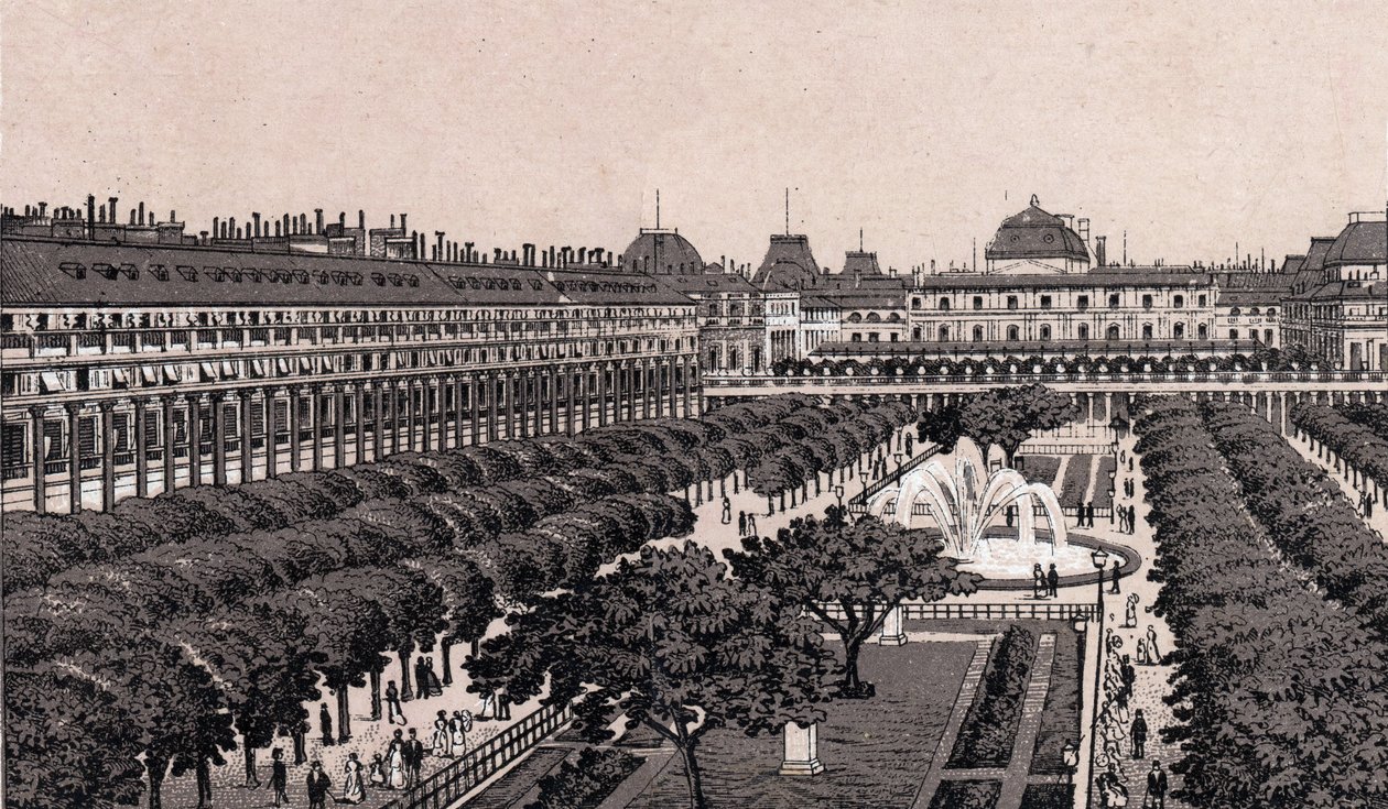 Paryż, Francja: widok na Pałac Królewski. w „” Świat ilustruje 168 odsłon”” Niedatowany (koniec XIX wieku) autorstwa Unknown artist