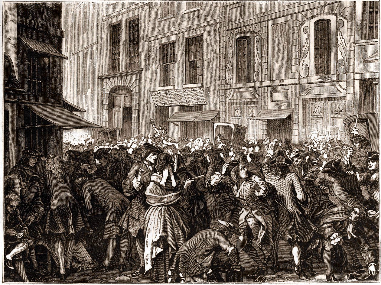 Dzielnica Paryż IV - La rue Quincampoix en 1720 a l