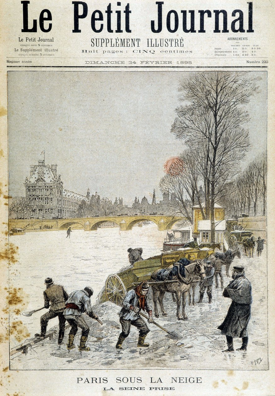 Paryż pod śniegiem: zdjęcie Sekwany – w „”Le Petite Journal”” z 24.02.1895 r. autorstwa Unknown artist