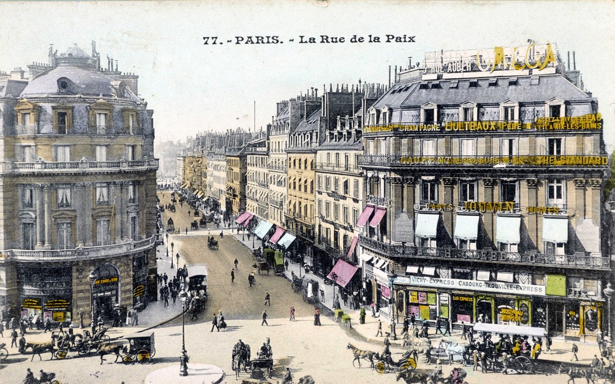Paryż: rue de la Paix - Pocztówka, koniec XIX wieku autorstwa Unknown artist