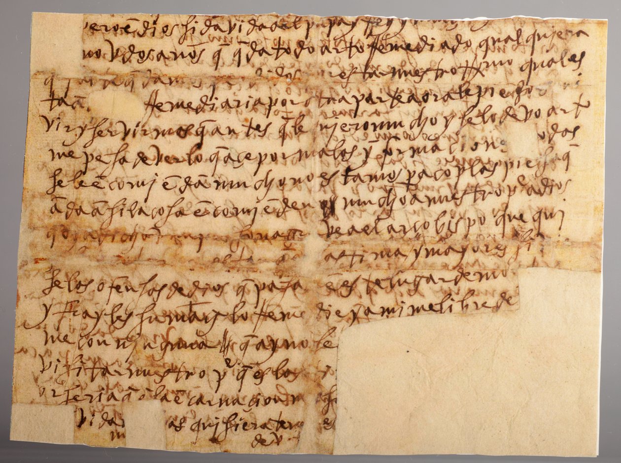 Część rękopisu. List nr 96 św. Teresy do siostrzenicy Matki Marii Bautisty (List nr 96 św. Teresy z Sewilli do jej siostrzenicy Matki Marii Bautisty, która przebywa w Valladolid). Papier. Część 1. 30 listopada 1575. autorstwa Unknown artist