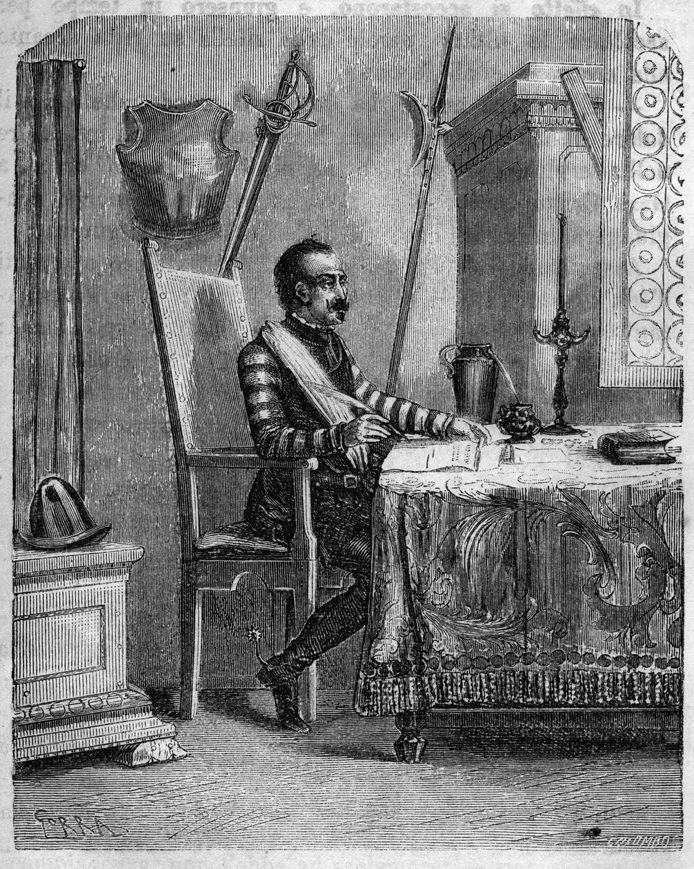 Pascal Paoli (1725-1807), korsykański patriota w swojej pracowni. W „” Pasquale Paoli lub na trasie Pontenuovo ”” ”przez F.D. Guerrazzi. 1872. autorstwa Unknown artist