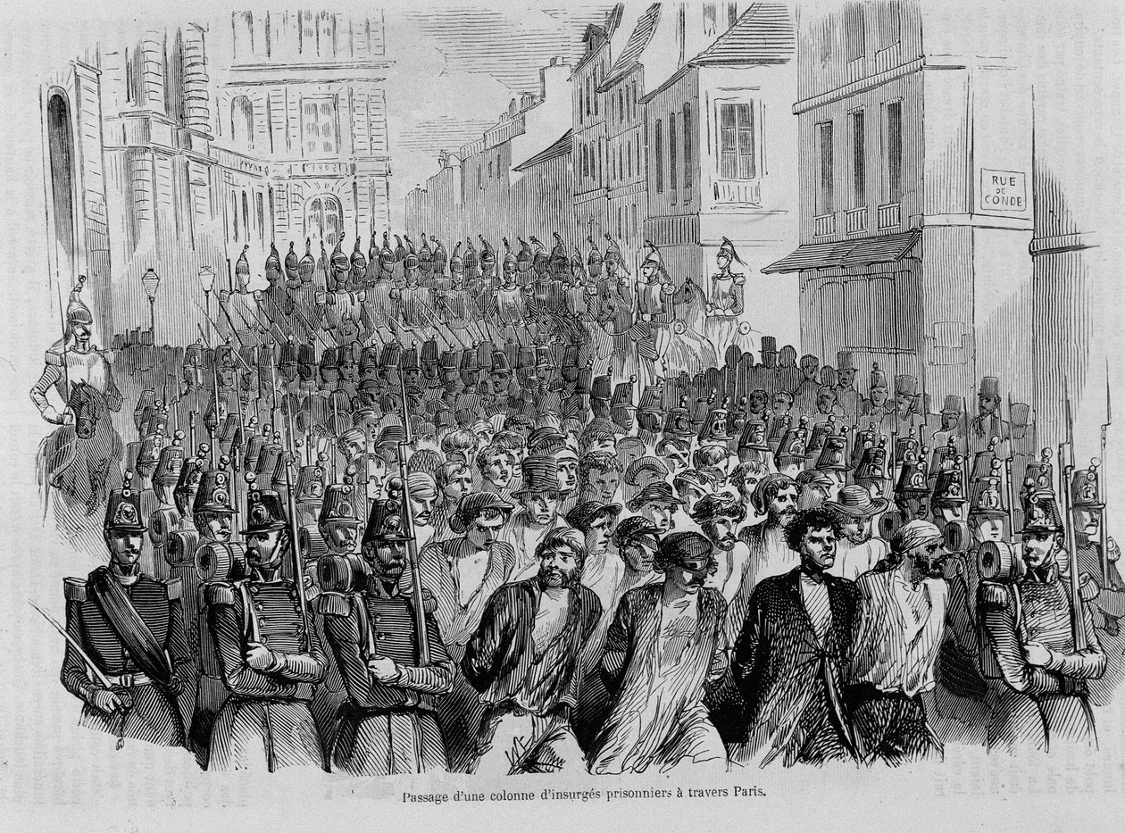 Przejście przez Paryż kolumny powstańców jenieckich, rewolucja 1848 r. autorstwa Unknown artist
