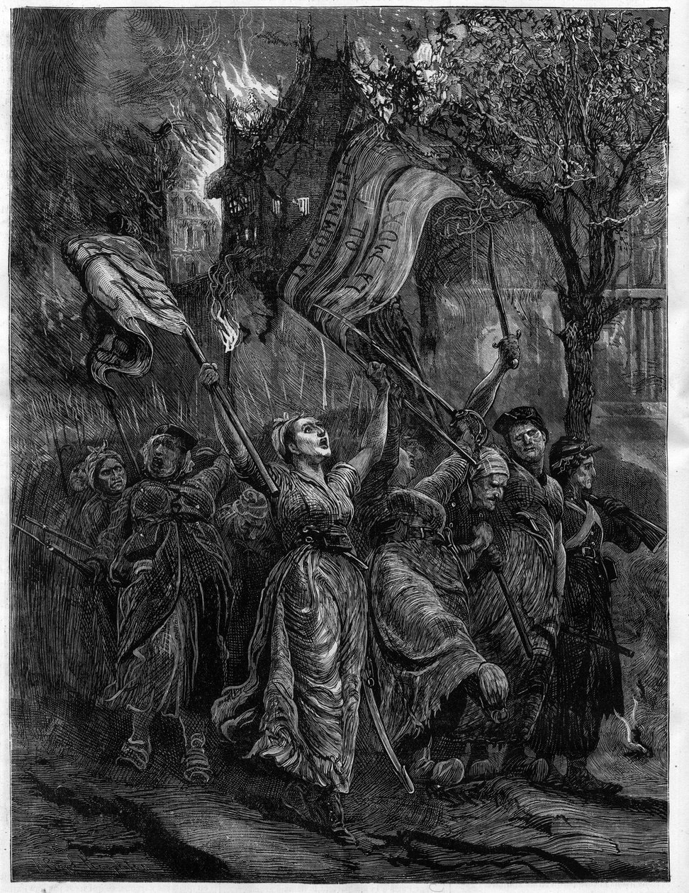 Maszyny naftowe podróżujące ulicami Paryża - La Commune autorstwa Unknown artist