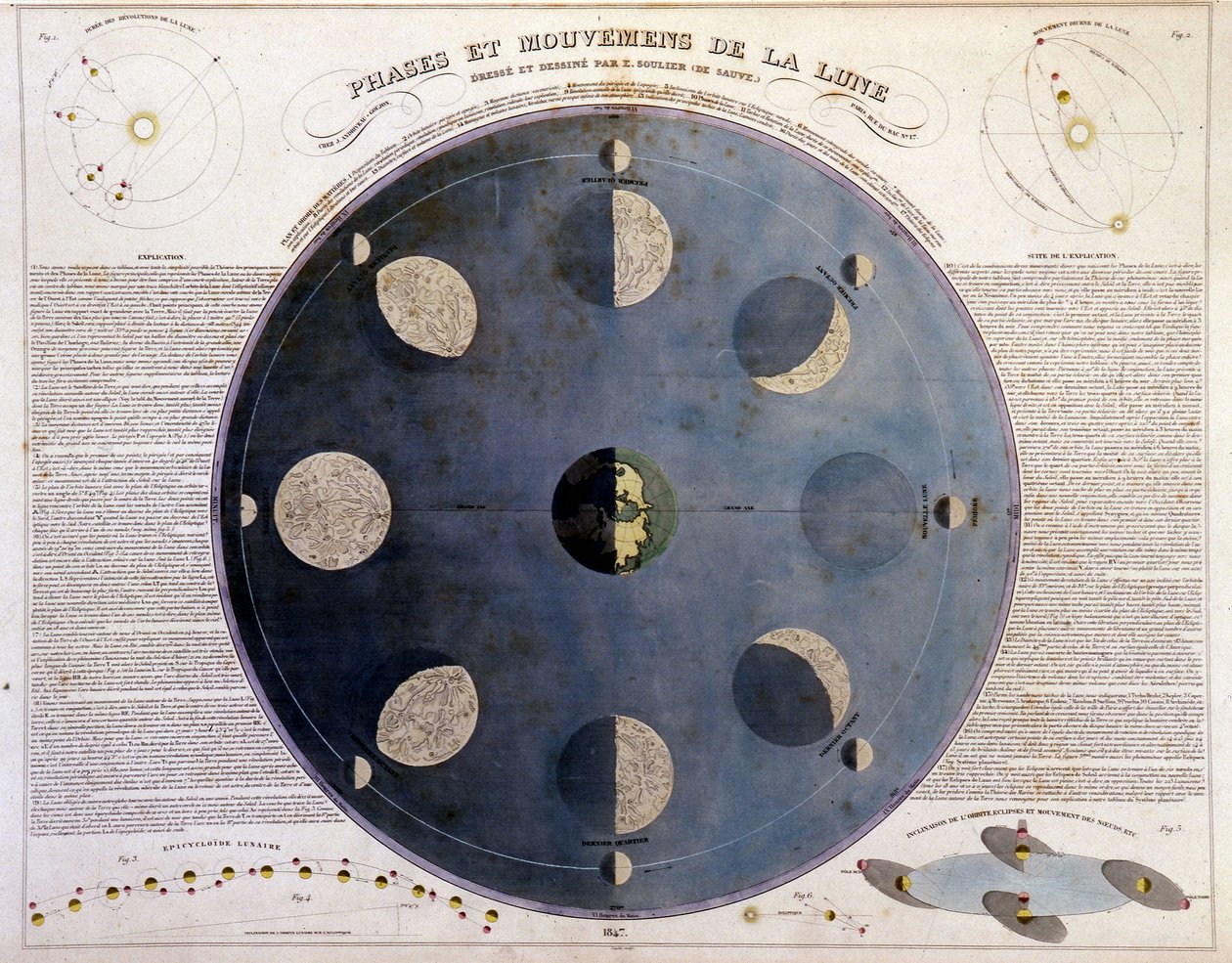 Fazy i ruchy księżyca - w „Atlasie wyboru i zbioru najlepszych map geograficznych”, w.1850 autorstwa Unknown artist
