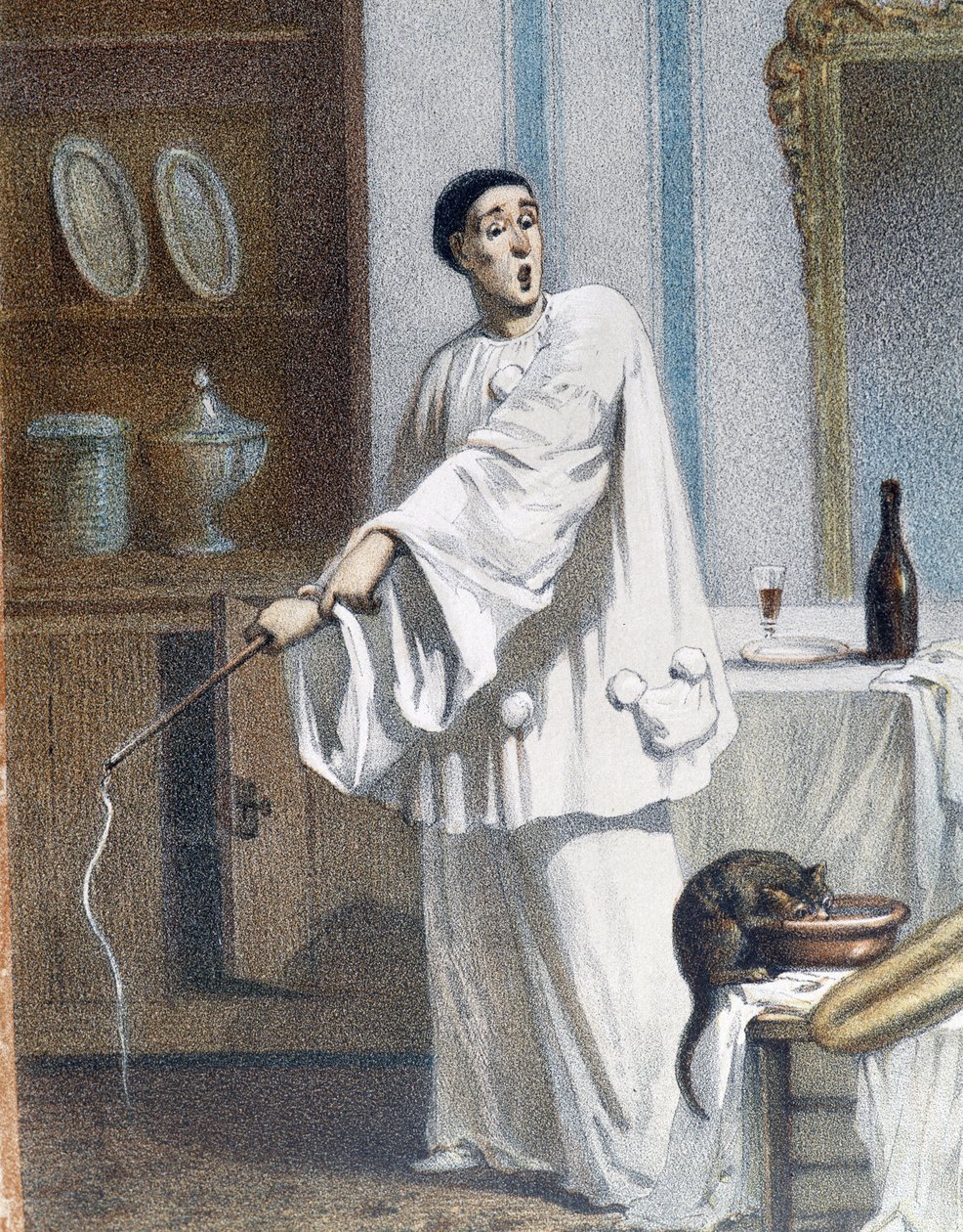 Pierrot biczuje kota - po n.p.m., koniec XIX w. autorstwa Unknown artist