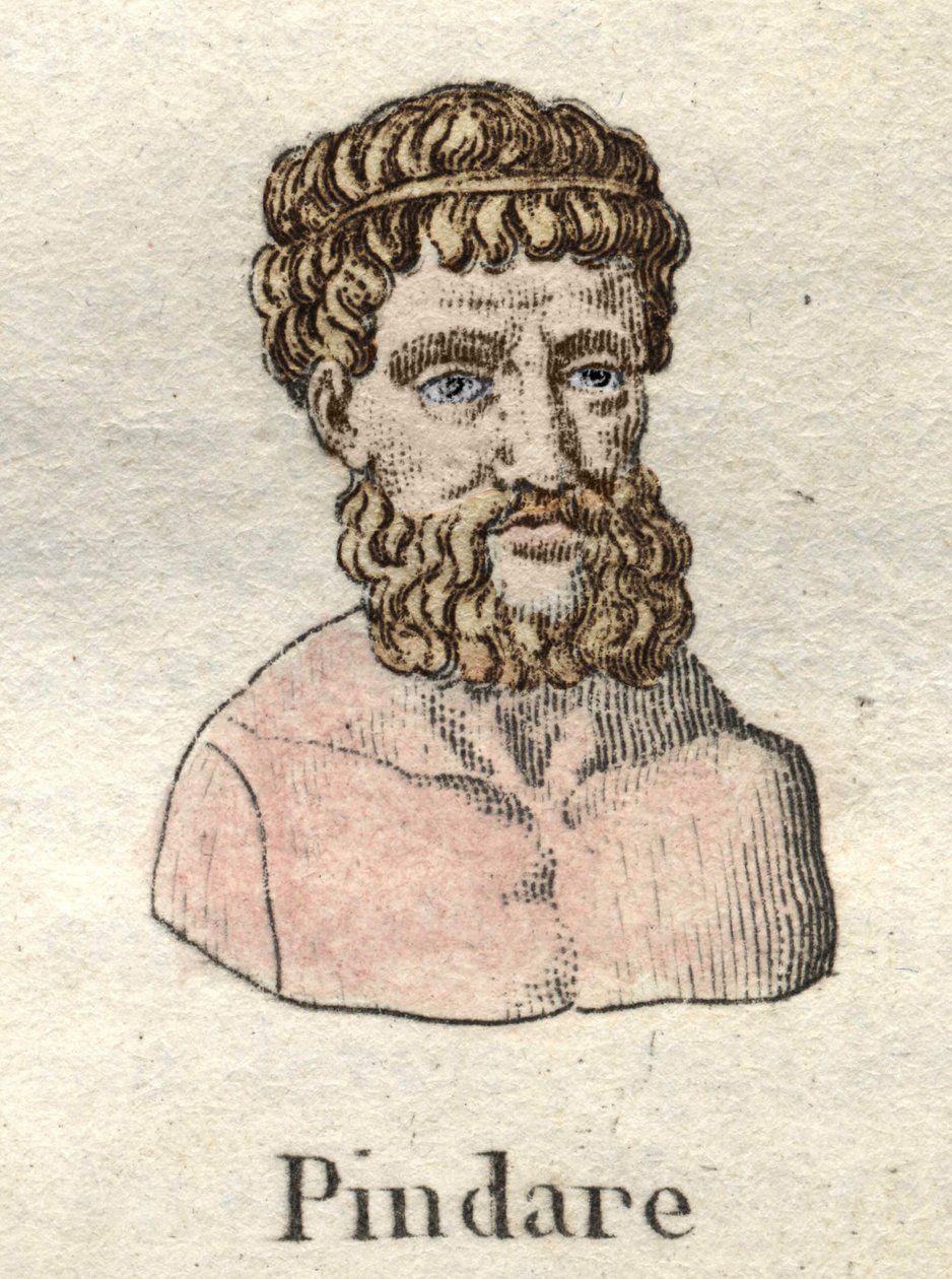 Pindare (518-v. 438 pne), grecki poeta operowy. autorstwa Unknown artist