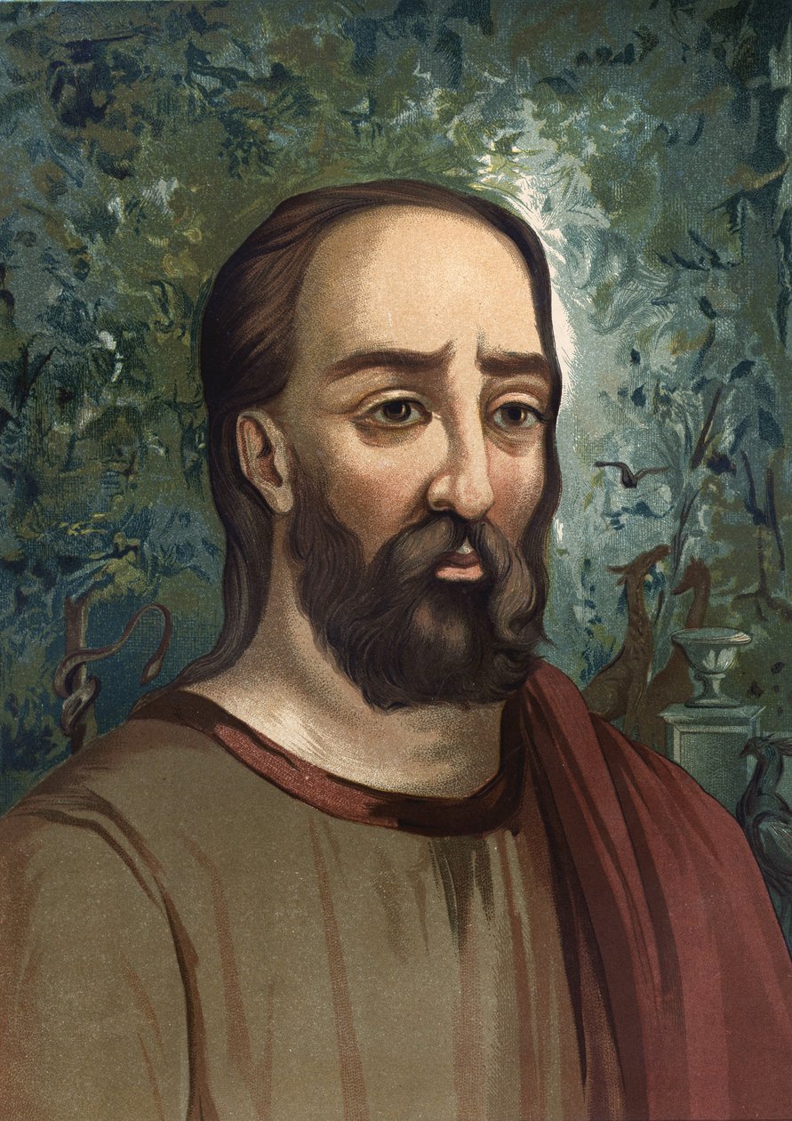 Pliniusz Starszy (23-79) - portret Pliniusza Starszego. po łacinie Caius Plinius Secundus łaciński pisarz (Como, 23 AD w Stabies, 79 AD). na podstawie hombres y Mujeres celebres. Barcelona 1877. autorstwa Unknown artist