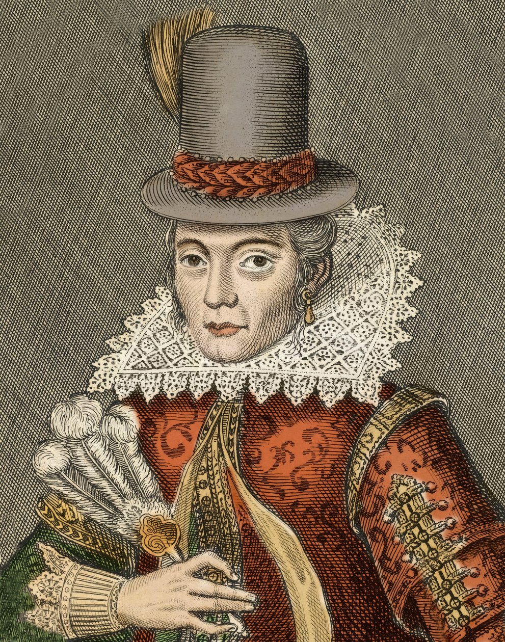 Pocahontas - Portret Pocahontas (1595-1617) (lub Mataoka lub Amonute, potem Rebecca Rolfe), indiańskiej księżniczki. autorstwa Unknown artist