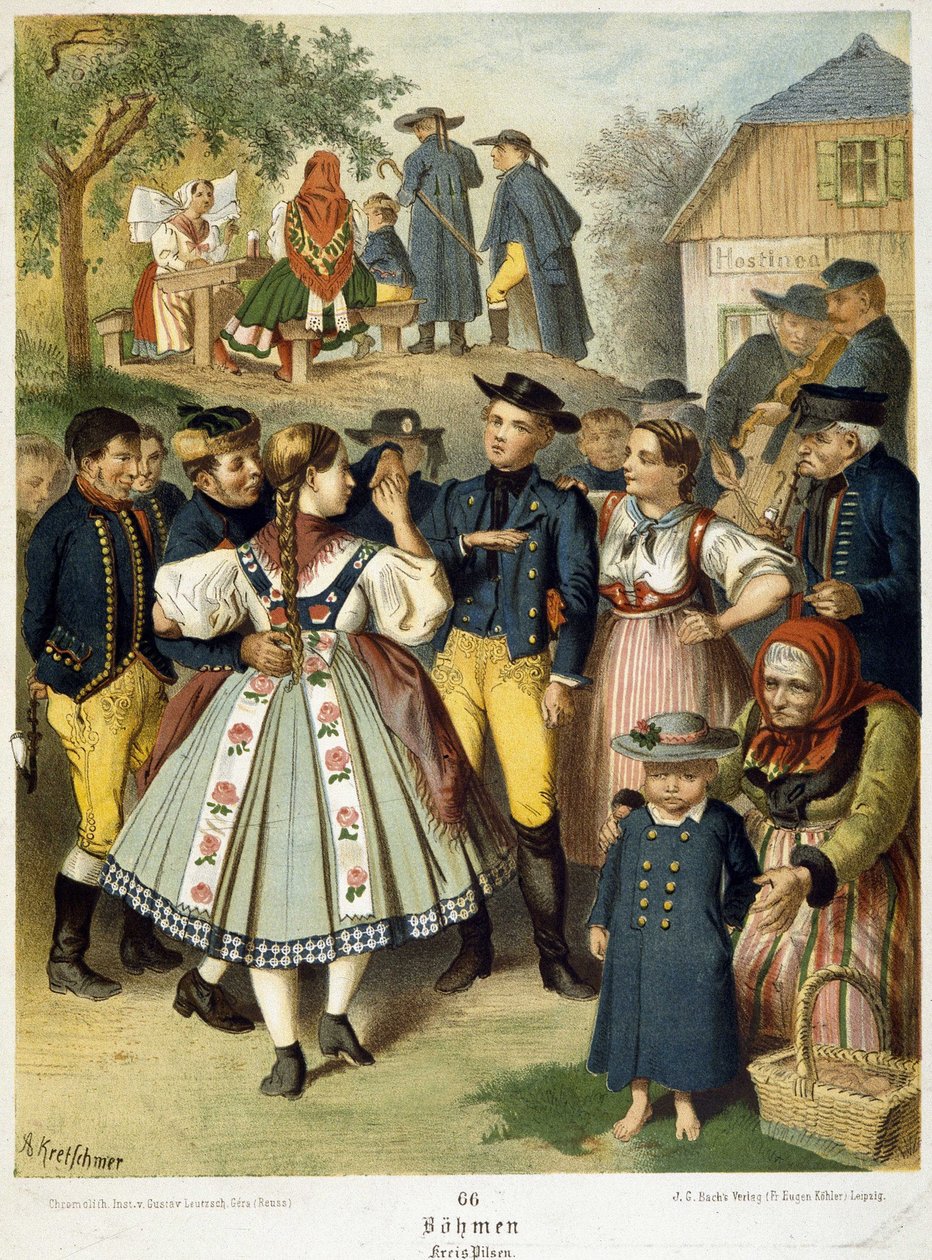 Popularny bal w Czechach około 1870 autorstwa Unknown artist