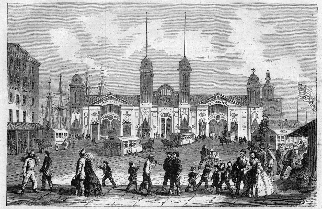 Port w Nowym Jorku (Nowy Jork), Stany Zjednoczone. Grawerowanie w „Wspaniałym Wszechświecie” autorstwa Unknown artist