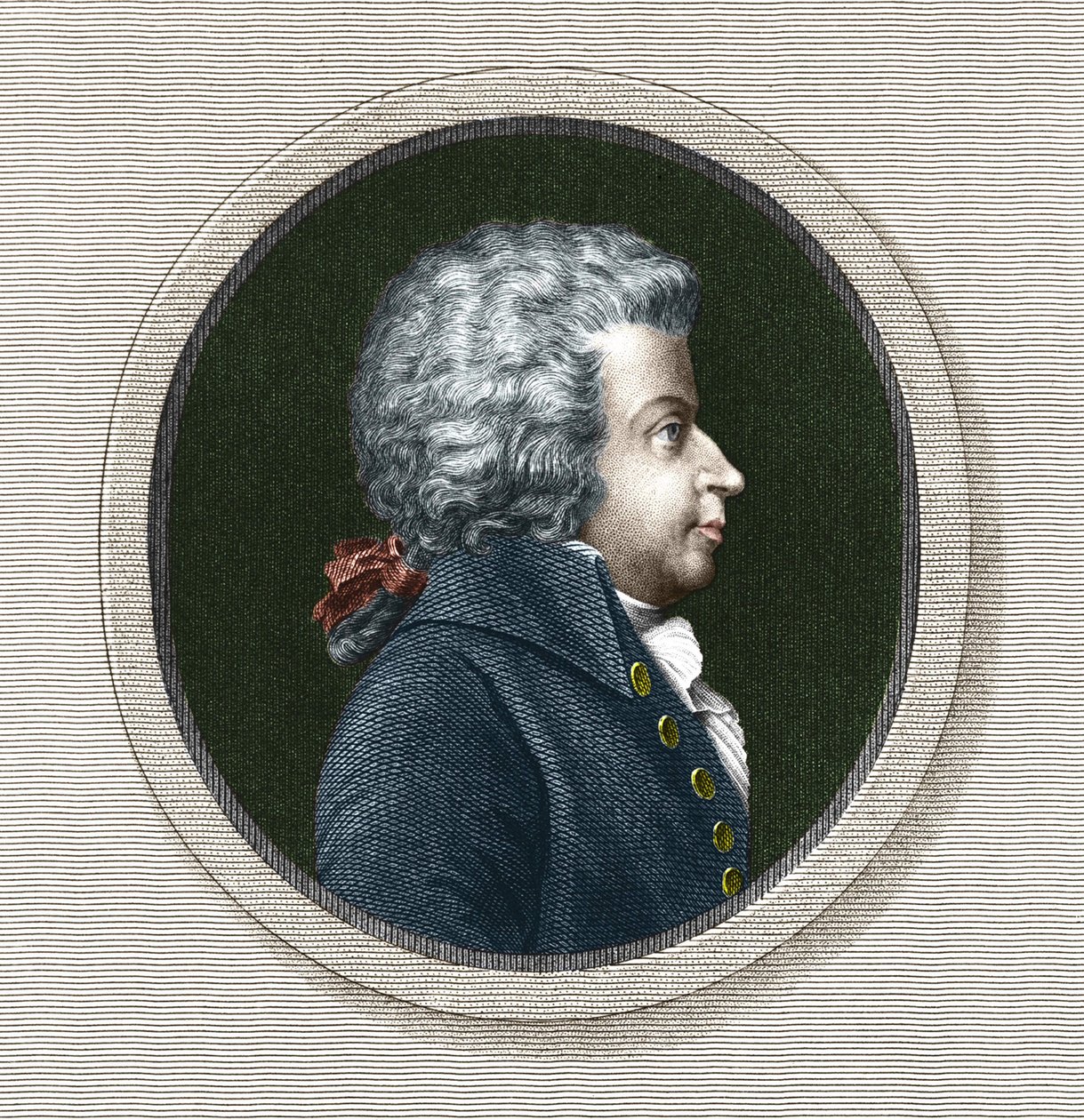 Portret Wolfganga Amadeusza Mozarta (1756-1791) - graw. 19 wiek autorstwa Unknown artist