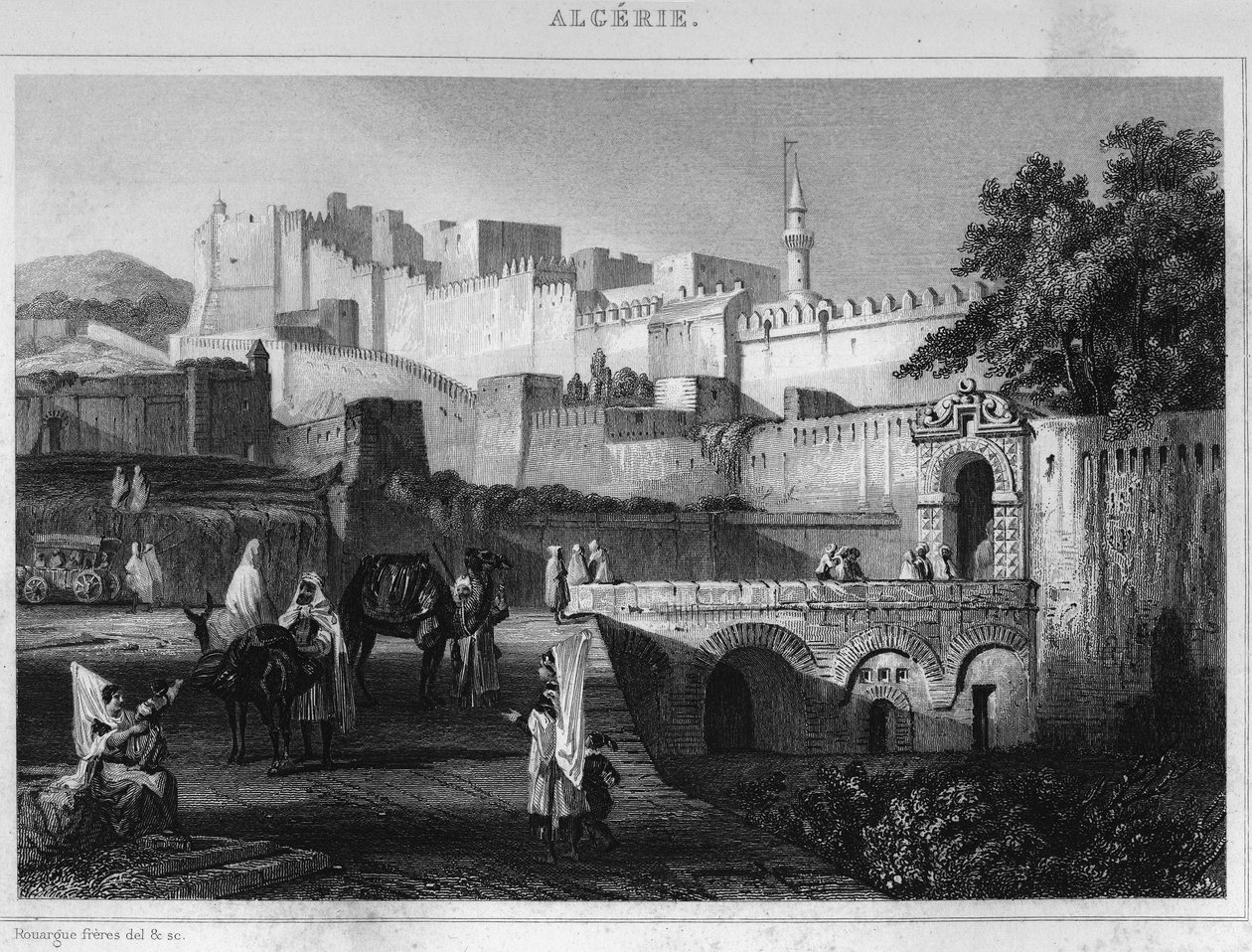 Porte Bab-Azoun w Algierze, fort zajęty przez dywizję Escars podczas podboju Agery przez Francję w 1830 r., w „L
