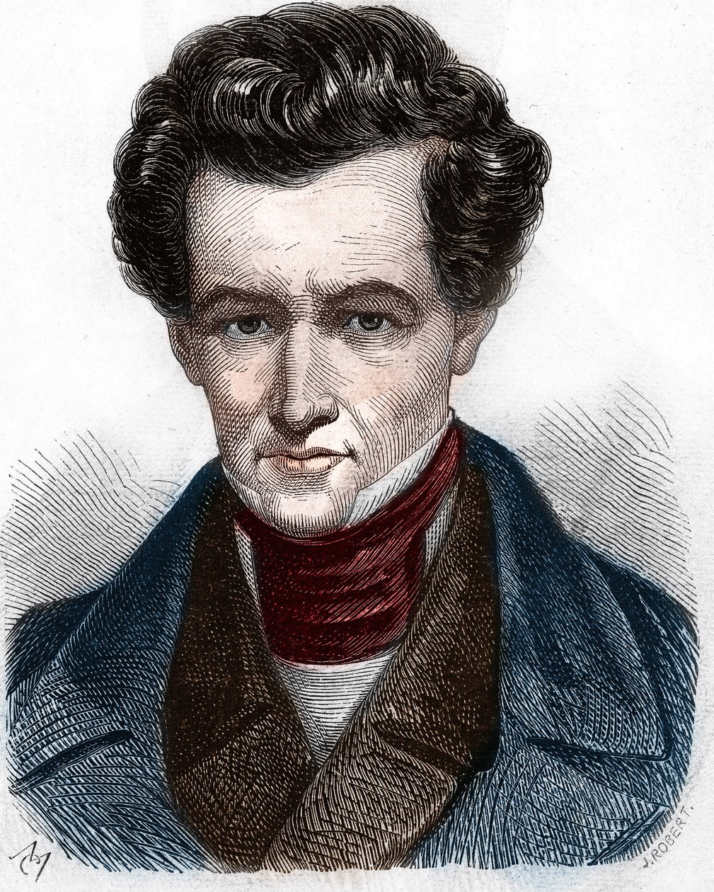 Portret Armand Carrel (1800-1836), francuski dziennikarz. autorstwa Unknown artist