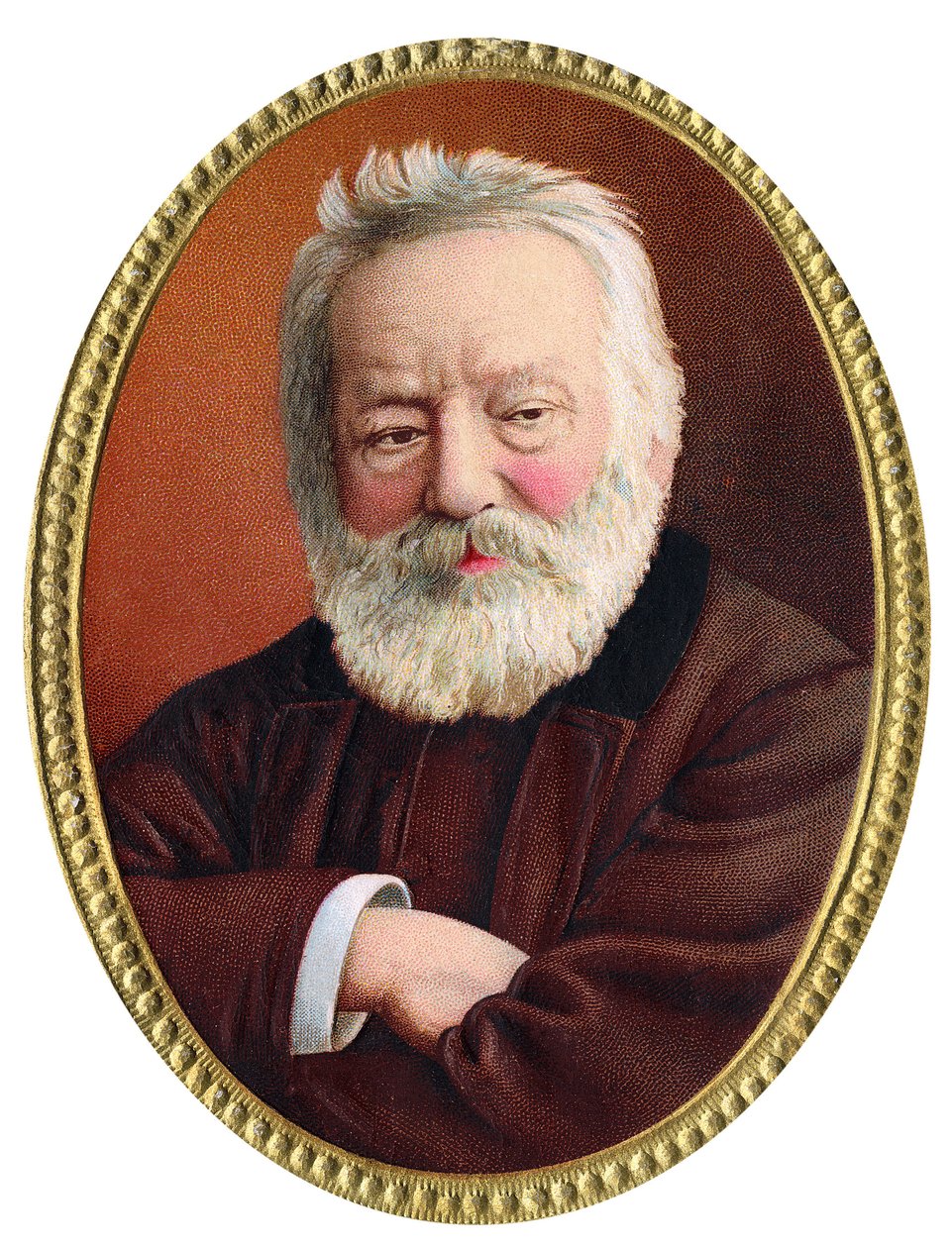 Portret francuskiego pisarza Victora Hugo - Portret francuskiego pisarza Victora Hugo (1802 - 1885) - Chromolitografia końca XIX wieku. autorstwa Unknown artist