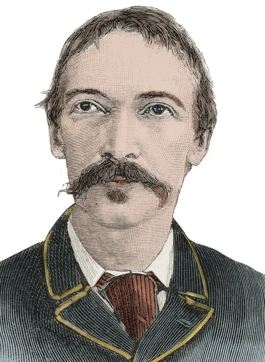 Portret Robert Louis Stevenson (1850-1894) - brytyjski pisarz autorstwa Unknown artist