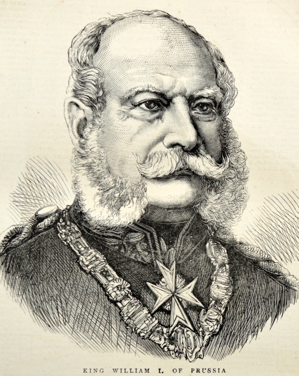 Portret Wilhelma I z Niemiec / Prus 1870 (grawerunek) autorstwa Unknown artist