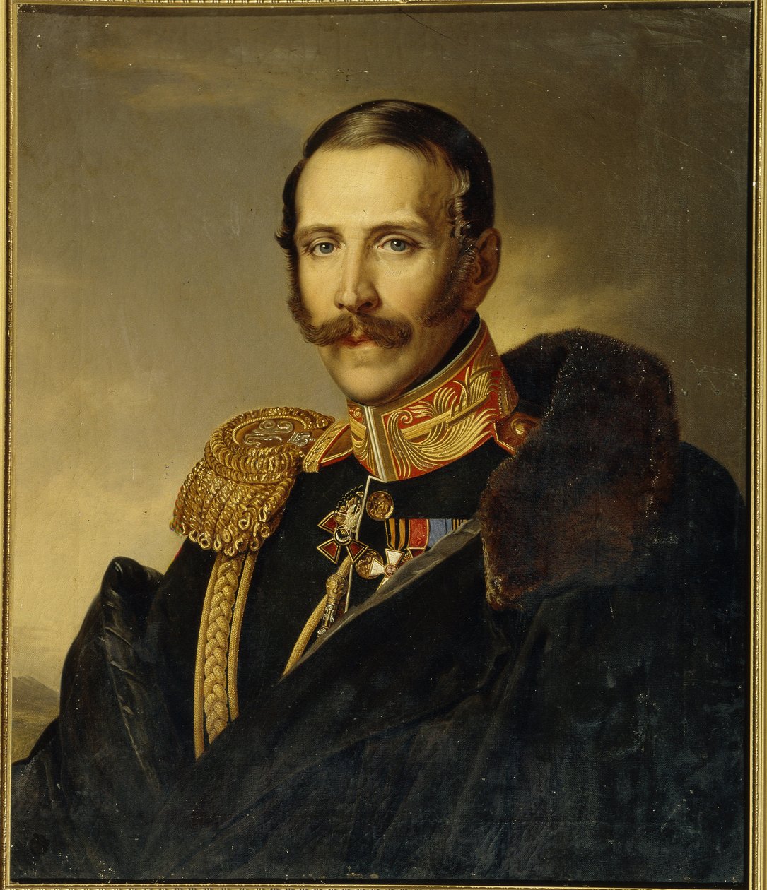 Portret Serge Grigoriyevitch Strogonov (Strogonoff lub Stroganov) (1794-1882), generalny gubernator Moskwy. (Portret Siergieja Grigorievicha Stroganowa, generalnego gubernatora Moskwy). Anonimowy obraz, olej na płótnie autorstwa Unknown artist