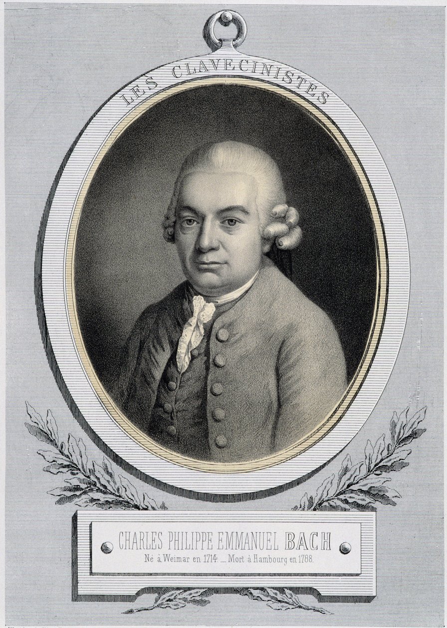 Portret w medalionie Karola Filipa Emmanuela Bacha (1714-1788), syna Jeana Sebastiena Bacha, b.d. XIX w. autorstwa Unknown artist