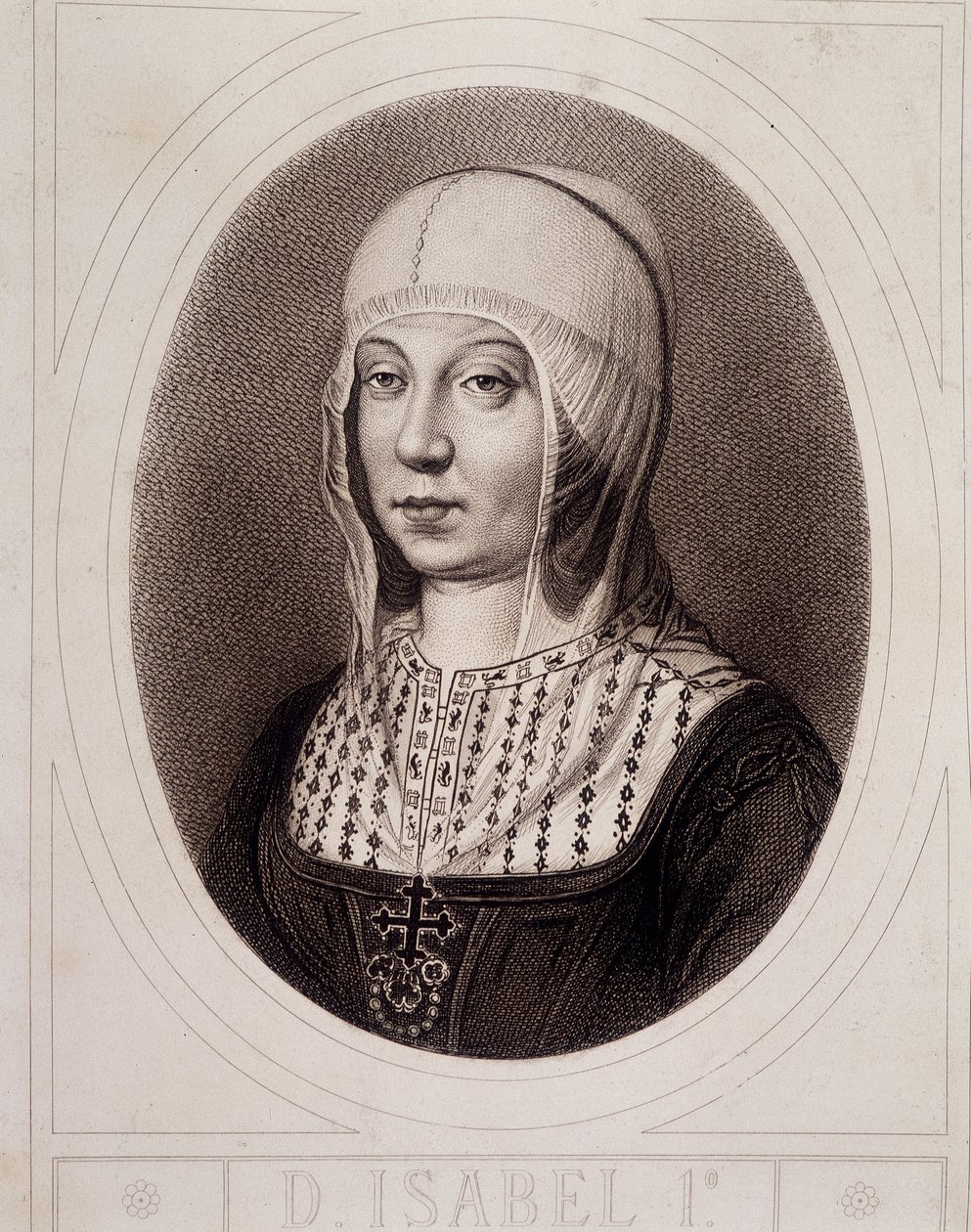 Portret w medalionie Izabeli I Katoliczki lub Kastylii - grawer autorstwa Unknown artist