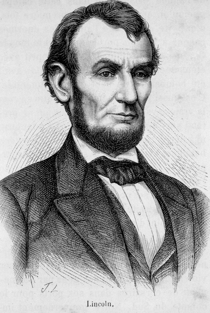 Portret Abrahama Lincolna (1809 - 1865) 16. Prezydent Stanów Zjednoczonych (1861 - 1865) autorstwa Unknown artist