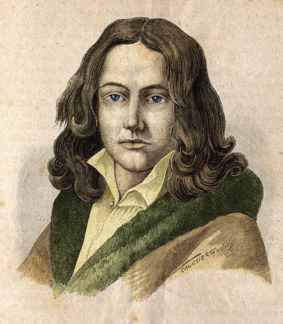 Portret Adelberta de Chamisso (1781 - 1838) - w „Les Contemporains””, b.d. koniec XIX wieku. autorstwa Unknown artist