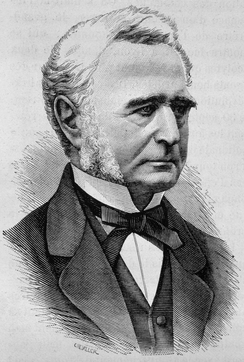 Portret admirała Fourichona. Grawerowanie z XIX wieku. autorstwa Unknown artist