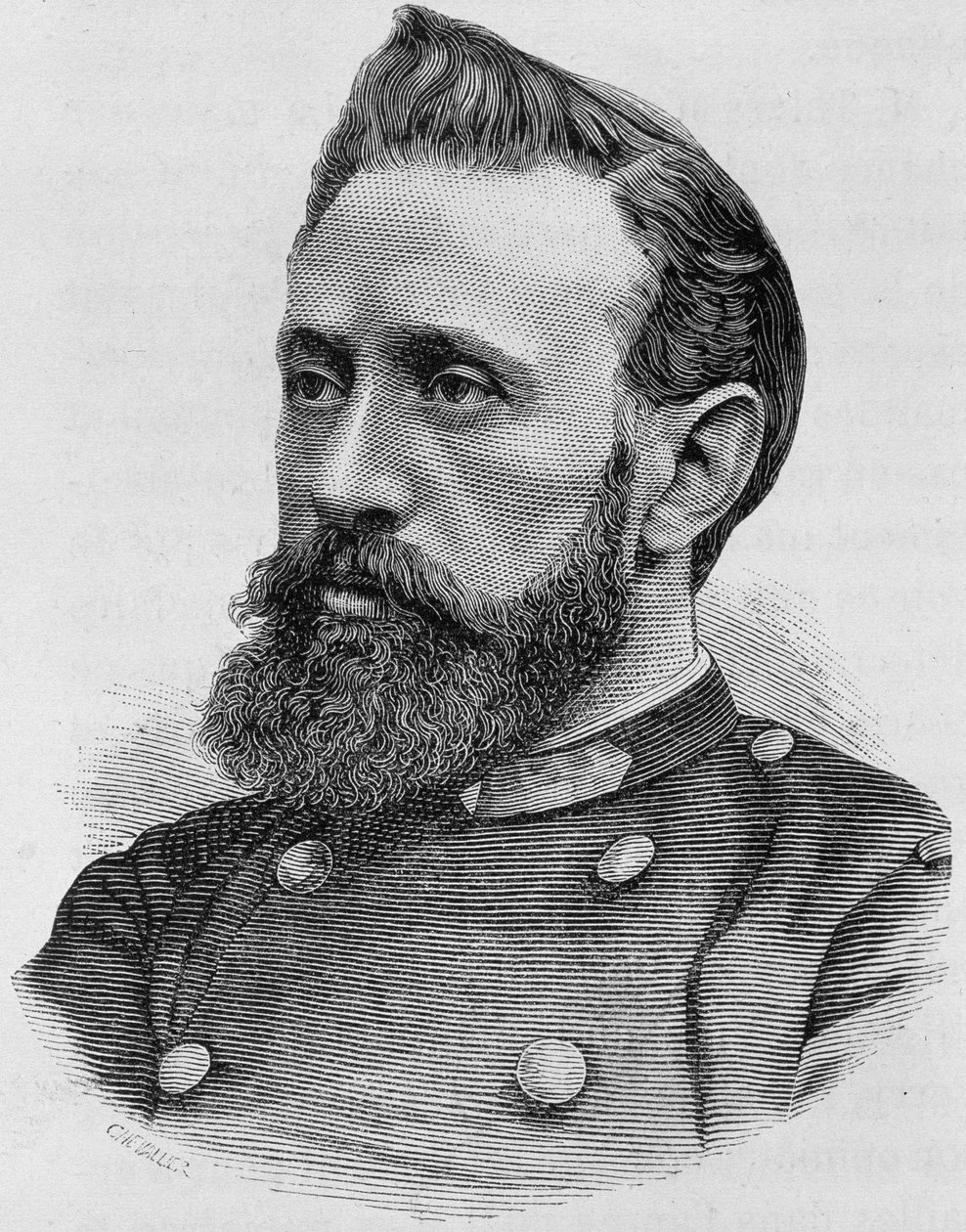 Portret Adolphe Alphonse Assi (1840 - 1886). Rycina z końca XIX wieku w „Histoire de France” H. Martina. autorstwa Unknown artist