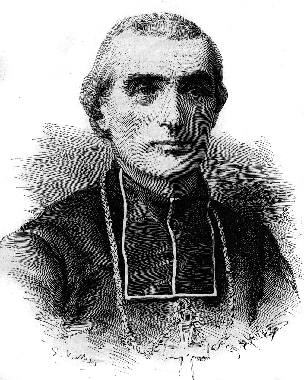 Portret Adolphe Perraud (1828-1906), francuskiego duchownego i akademika. Grawer w „”Le Monde Illustré””n°1316 z dnia 17 czerwca 1882 r. autorstwa Unknown artist