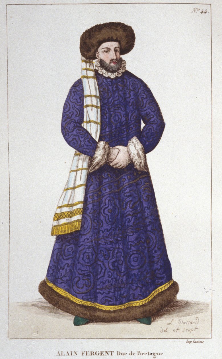 Portret Alaina Fergenta (1060-1115) księcia Bretanii. autorstwa Unknown artist