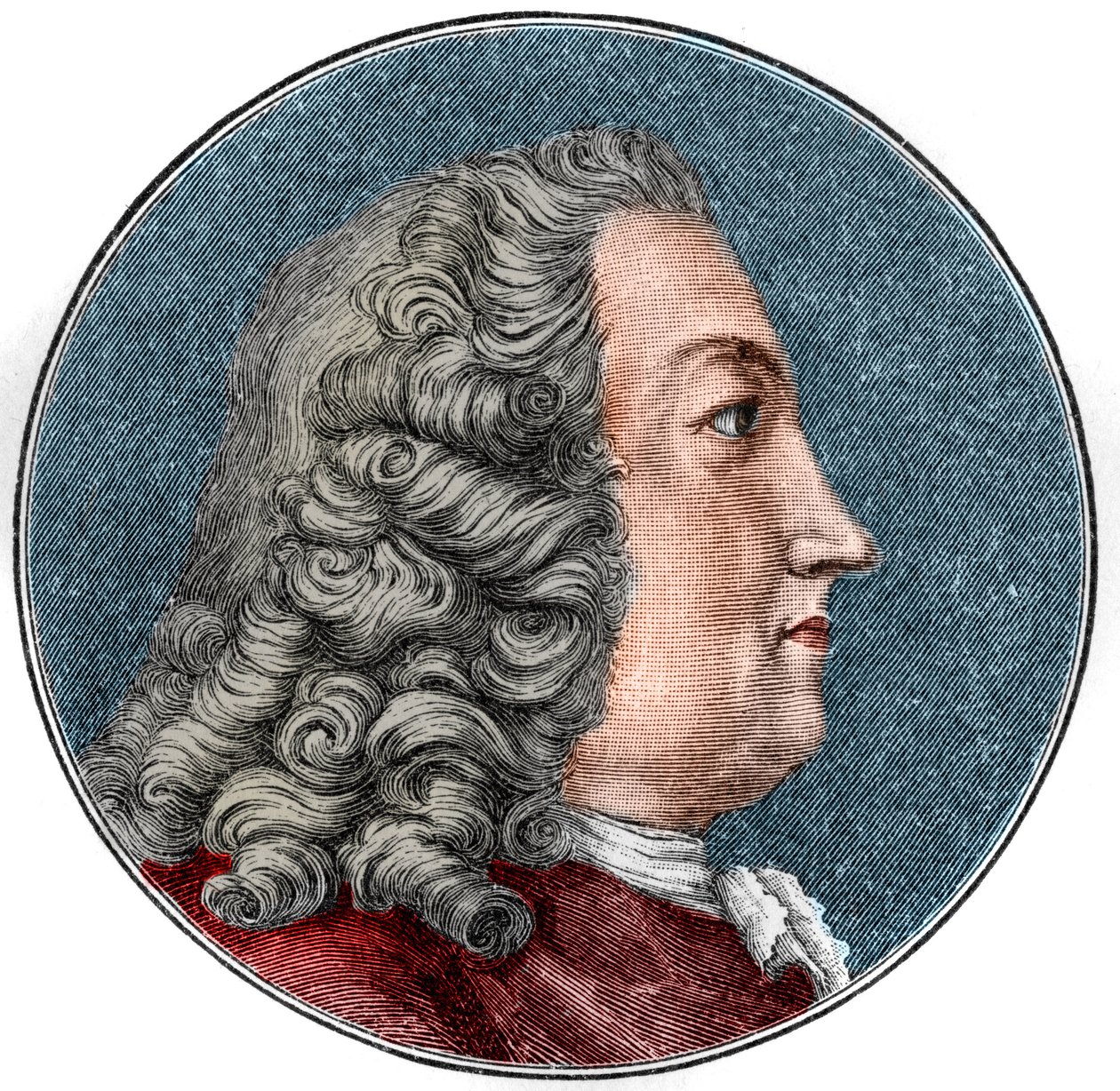 Portret Albrechta von Haller Medecin, szwajcarskiego fizjologa i botanika (1708-1777) Grawer. autorstwa Unknown artist