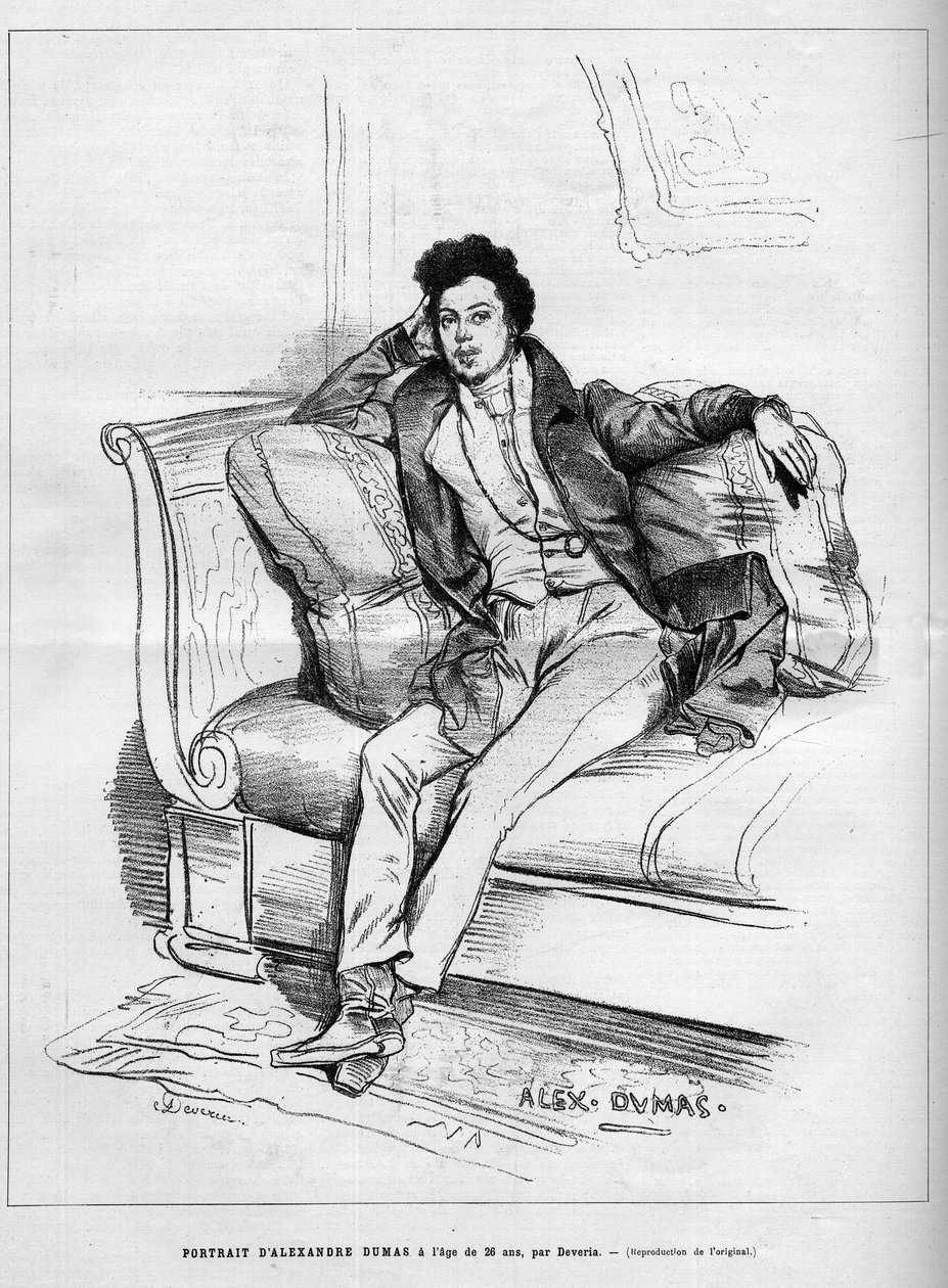 Portret Alexandre Dumas Jr. (1824-1895) francuskiego pisarza w wieku 26 lat. Grawer w „”Le Monde Illustré”” autorstwa Unknown artist