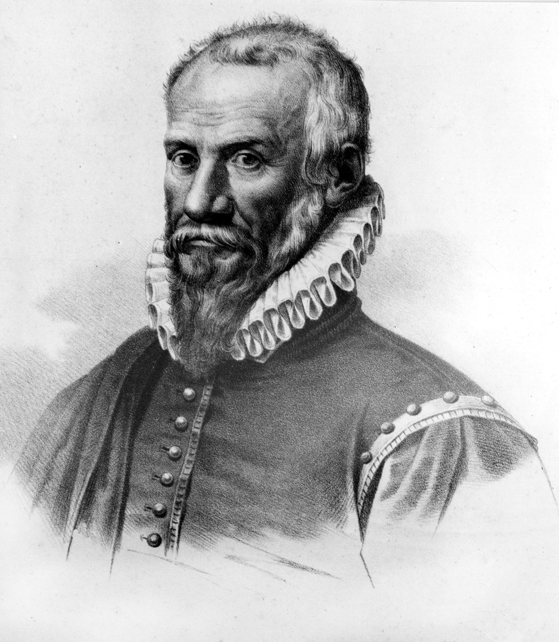 Portret Ambroise Paré (1509-1590), francuskiego chirurga autorstwa Unknown artist