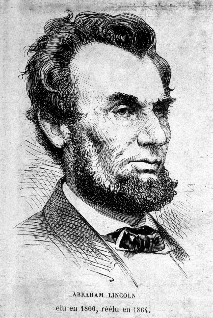 Portret amerykańskiego prezydenta Abrahama Lincolna (1809 - 1865). autorstwa Unknown artist