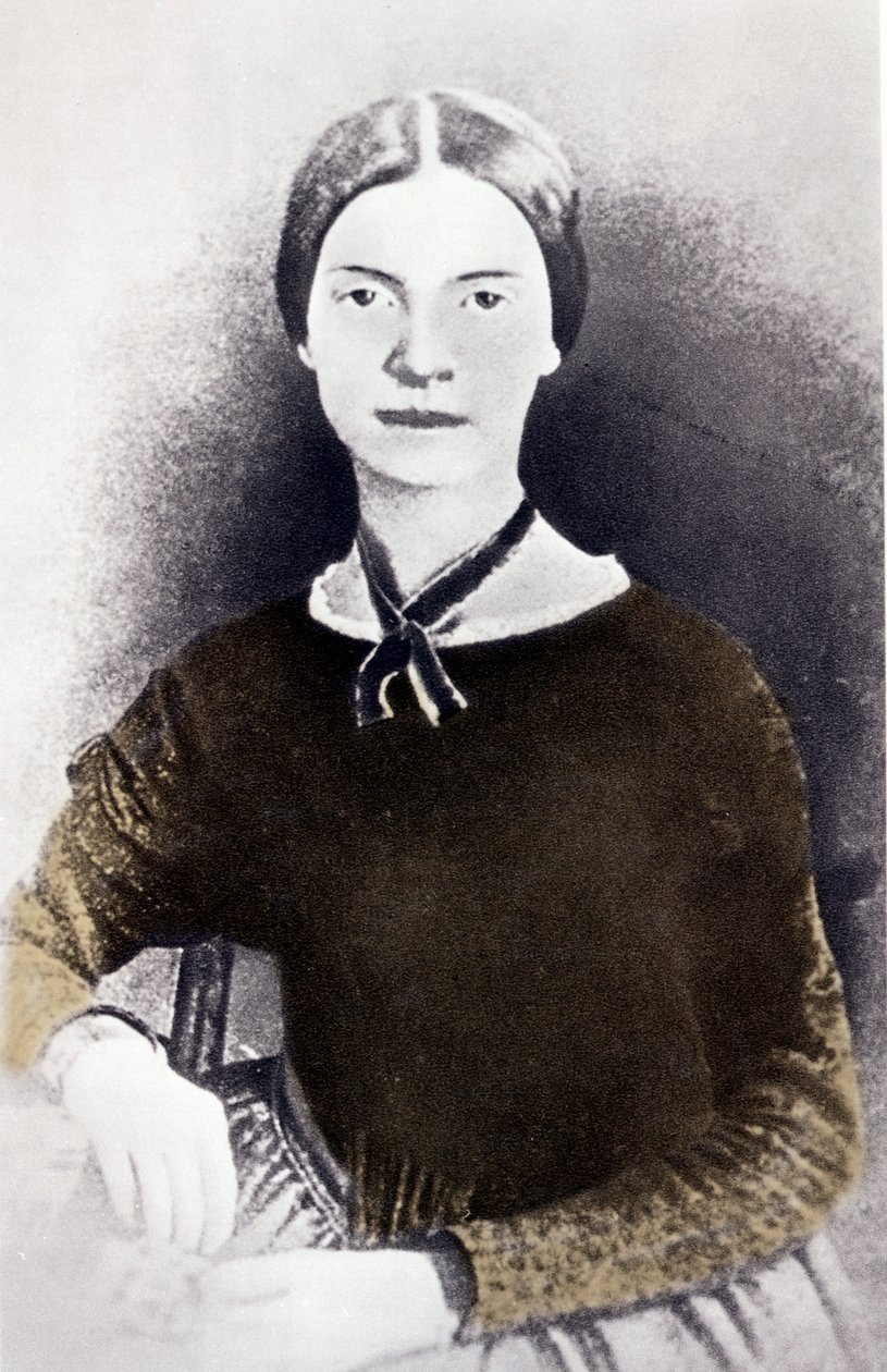 Portret amerykańskiej poetki Emilii Dickinson (1830-1886) z fotografii ok. 1846-1847 autorstwa Unknown artist