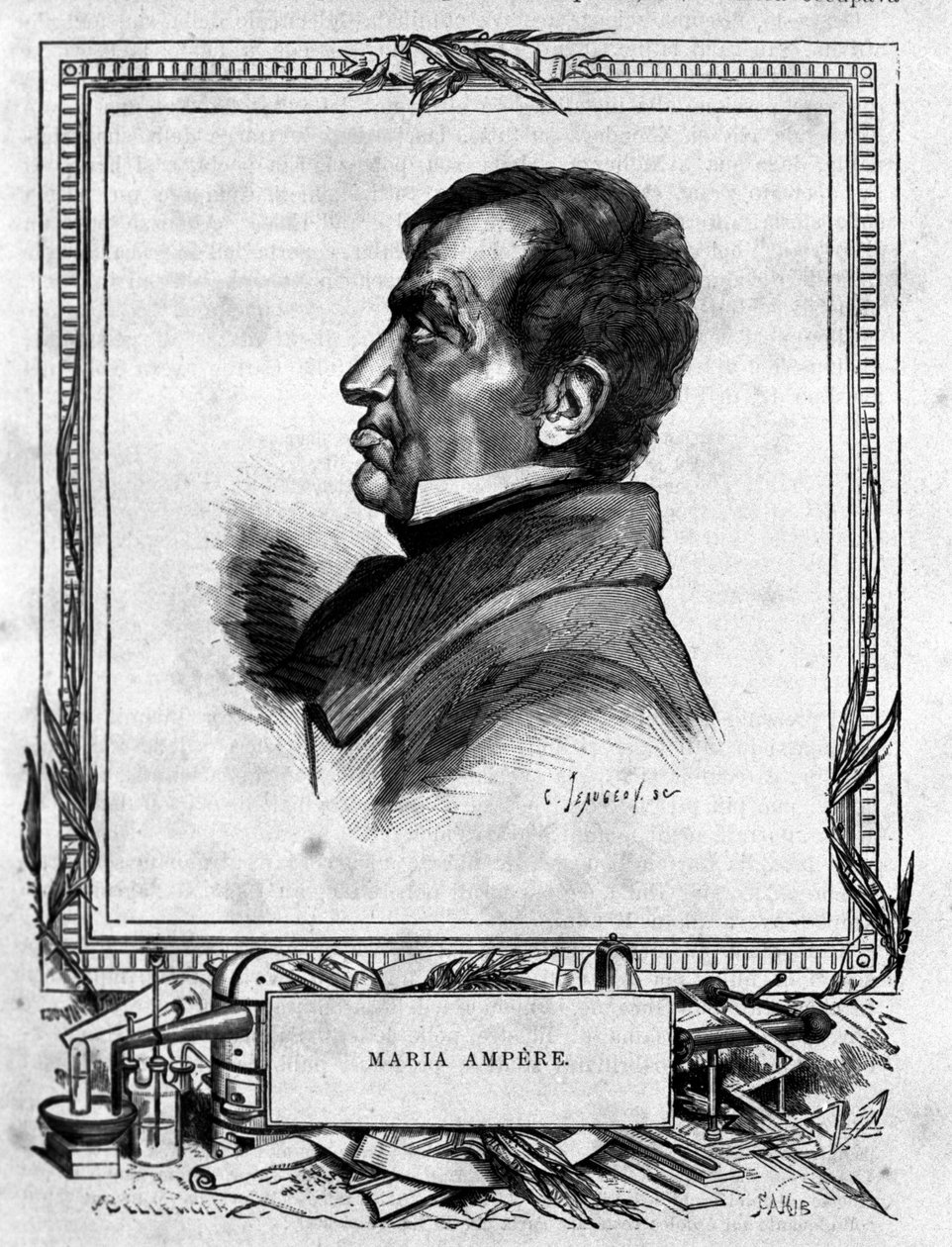 Portret Andre Marie Ampere (1775 - 1836) francuskiego fizyka. autorstwa Unknown artist