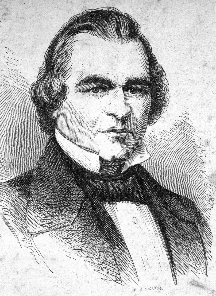 Portret Andrew Johnsona (1808 - 1875) amerykańskiego męża stanu - w „”The Contemporains””, b.d. koniec XIX wieku. autorstwa Unknown artist