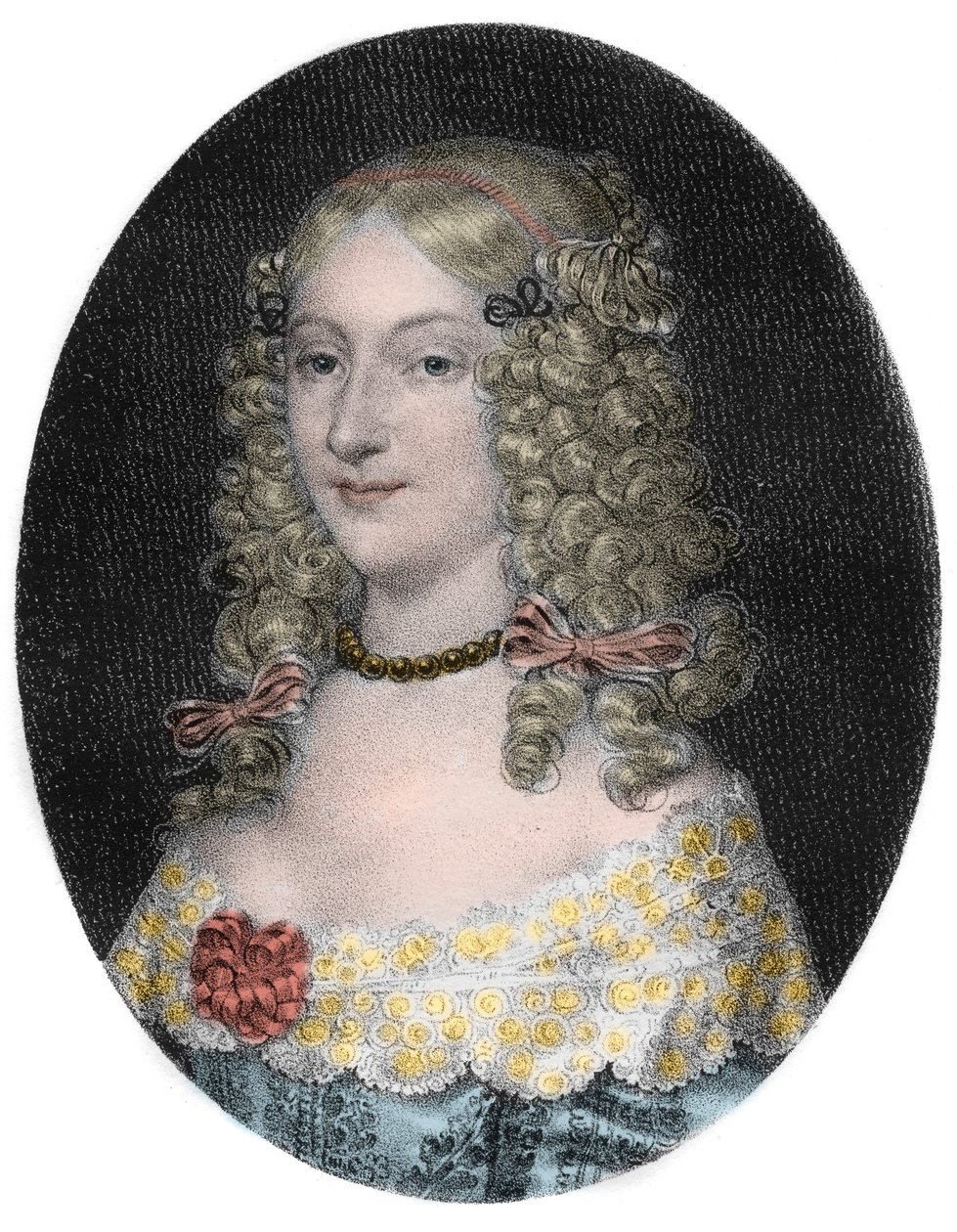 Portret Anne-Genevieve de Bourbon-Conde (1619-79) Księżna Longueville - Portret Anne-Genevieve de Bourbon-Conde (Anne-Genevieve de Bourbon-Conde), księżna Longueville (1619-1679) grawerowanie z XIX wieku autorstwa Unknown artist