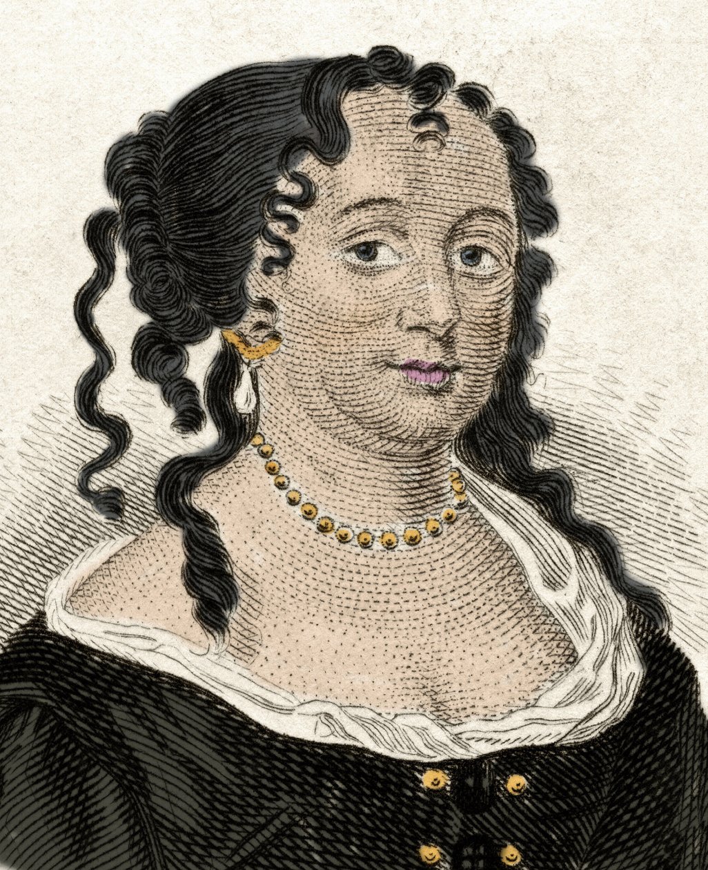 Portret Anny Hyde (1637-1671), księżnej Yorku i pierwszej żony Jakuba II z Anglii. Rycina XIX wieku. autorstwa Unknown artist