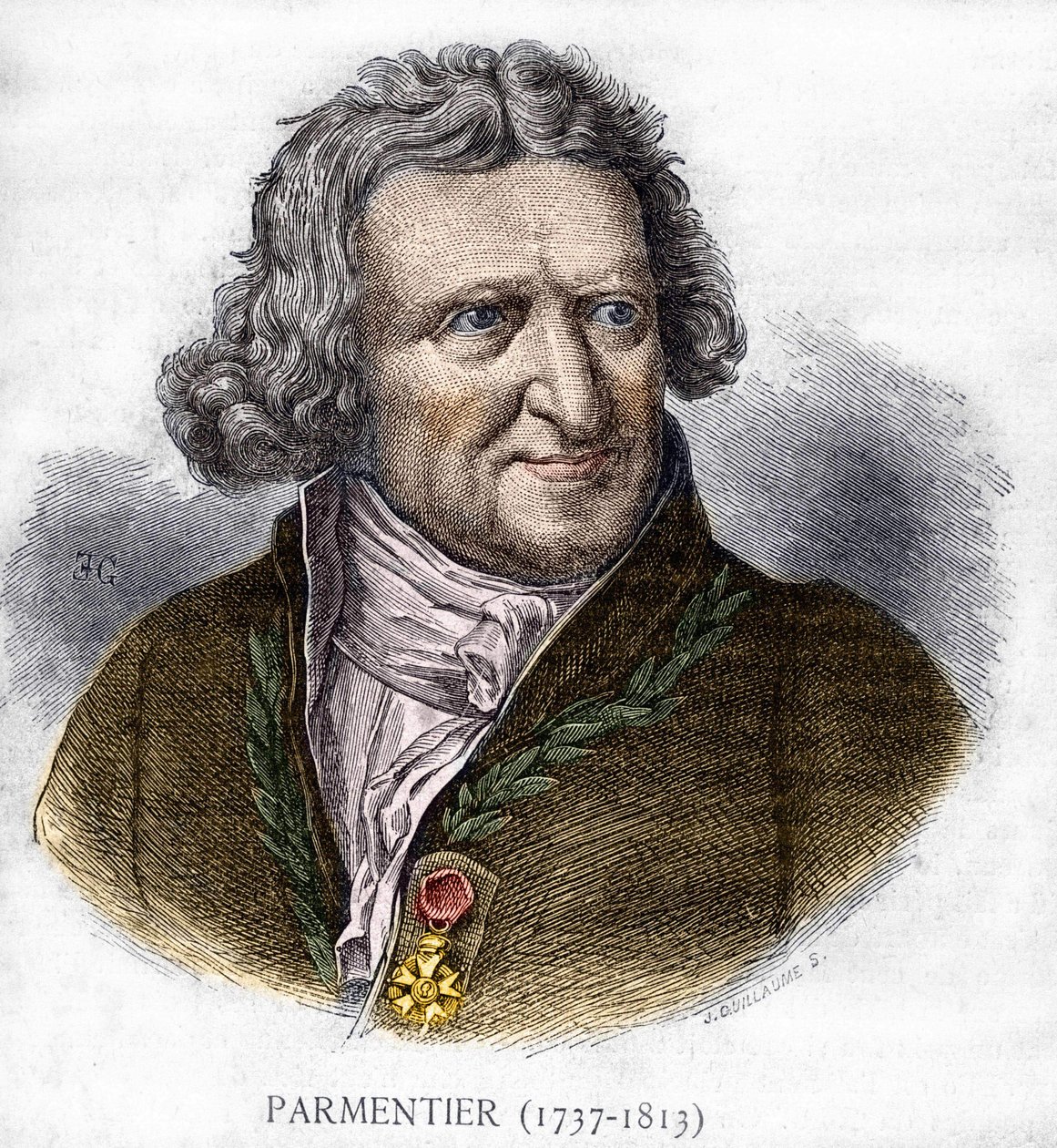 Portret Antoine Augustina Parmentiera (1737 - 1813), francuskiego aptekarza wojskowego i agronoma - w Les Contemporains, b.d. koniec XIX wieku. autorstwa Unknown artist