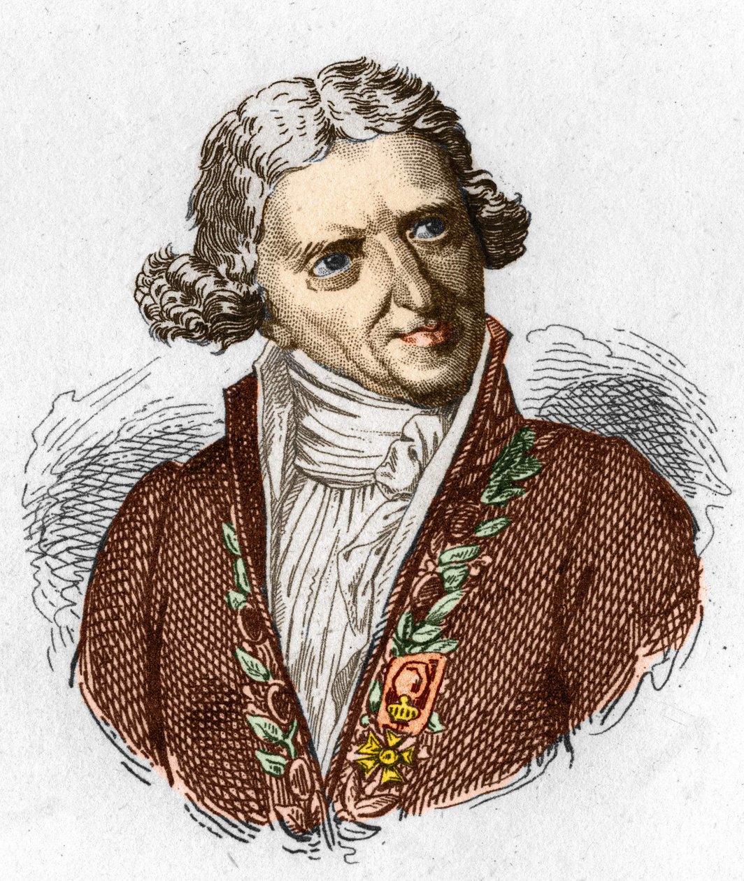 Portret Antoine Augustina Parmentiera (1737 - 1813), francuskiego aptekarza wojskowego i agronoma. Grawerunek z 1845 roku. autorstwa Unknown artist