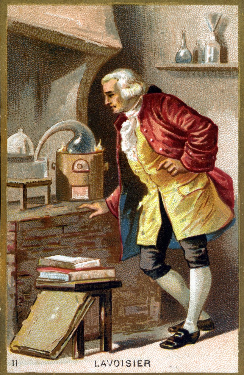 Portret Antoine Laurenta de Lavoisiera (1743 - 1794), francuskiego chemika. Chromolitografia XIX wiek. autorstwa Unknown artist