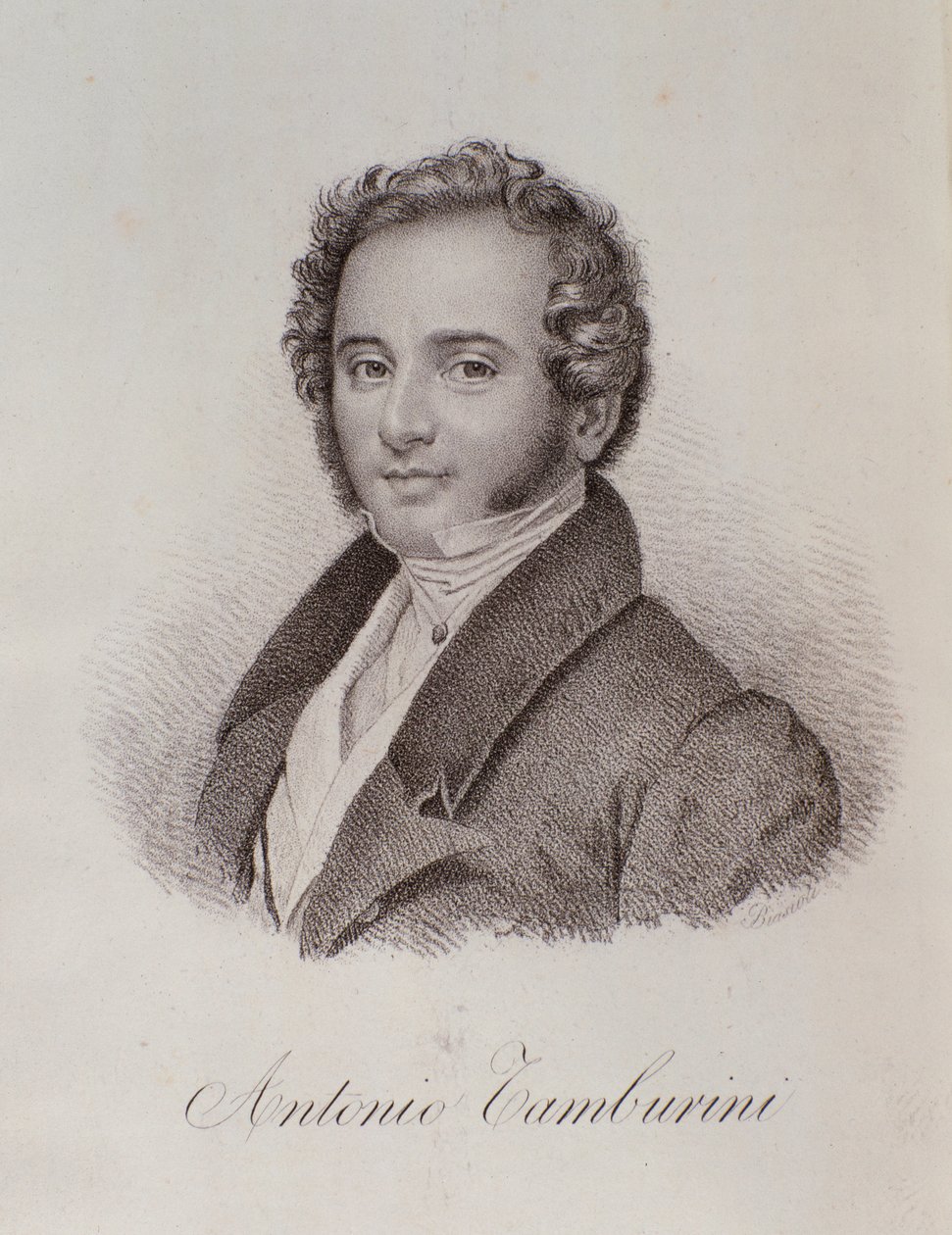 Portret Antonio Tamburiniego (rycina autorstwa Unknown artist
